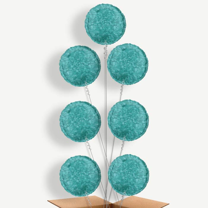 Ocean Blue Sequins Balloon Arrangement Inflated with Helium | Party Save Smile