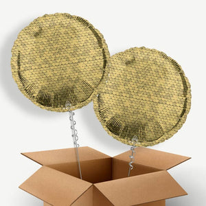 Glitter Gold Sequins Helium Balloon Duo
