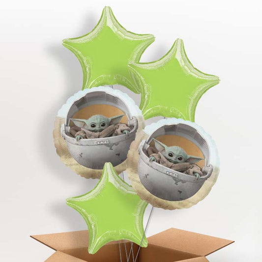 Mandalorian Helium Balloons in a Box Delivered - 5 Balloon | Party Save Smile