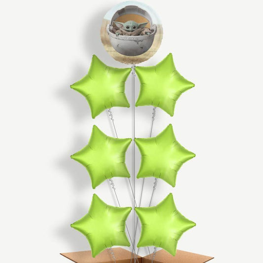 Mandalorian Balloon Arrangement Inflated with Helium | Party Save Smile