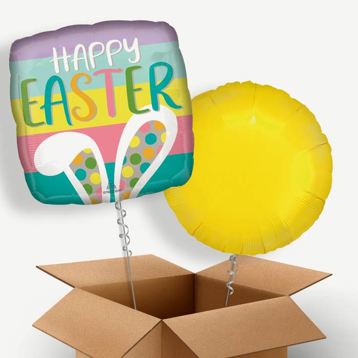 Happy Easter | Bunny Ears Helium Balloon Pair | Party Save Smile