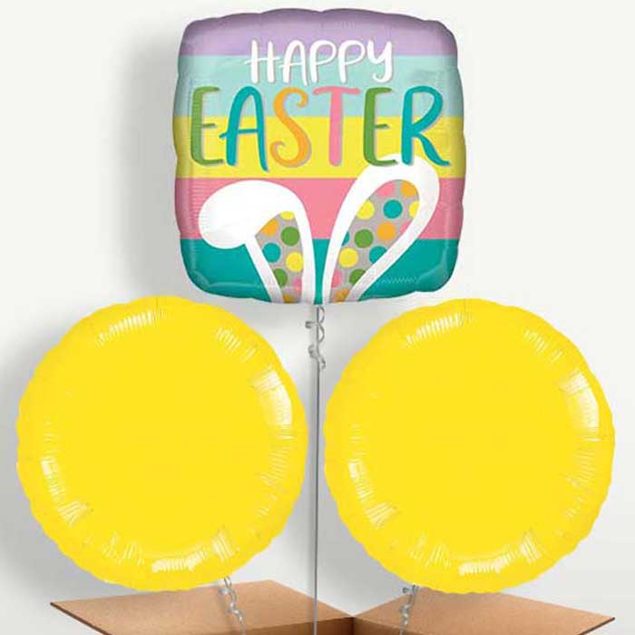 Happy Easter Bunny Ears Balloon Bunch inflated with Helium | Party Save Smile