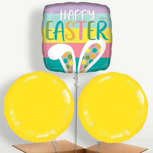 Happy Easter Bunny Ears Balloon Bunch inflated with Helium | Party Save Smile