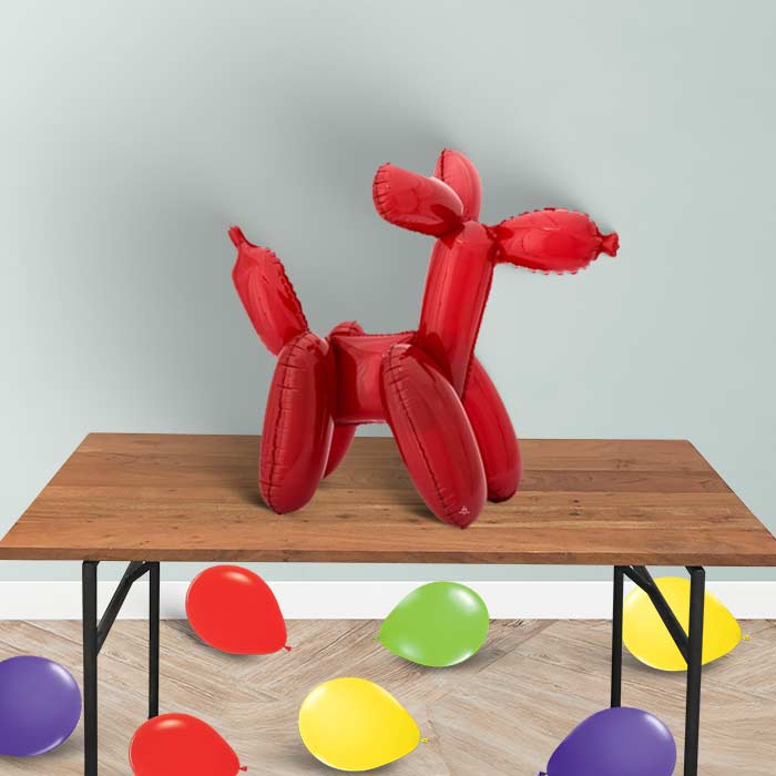 Red Dog Sitter Balloon Package Delivered - Sitter Balloon and Latex | Party Save Smile
