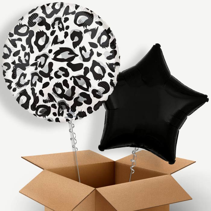 Snow Leopard Print Helium Balloon Couple | Party Save Smile