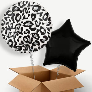 Snow Leopard Print Helium Balloon Couple
