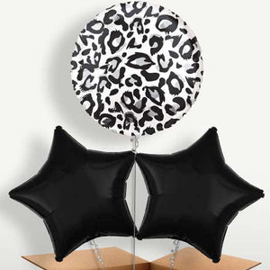 Snow Leopard Print Helium Bunch of Balloons (Trio)