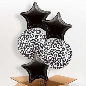 Snow Leopard Print Helium Balloons in a Box
