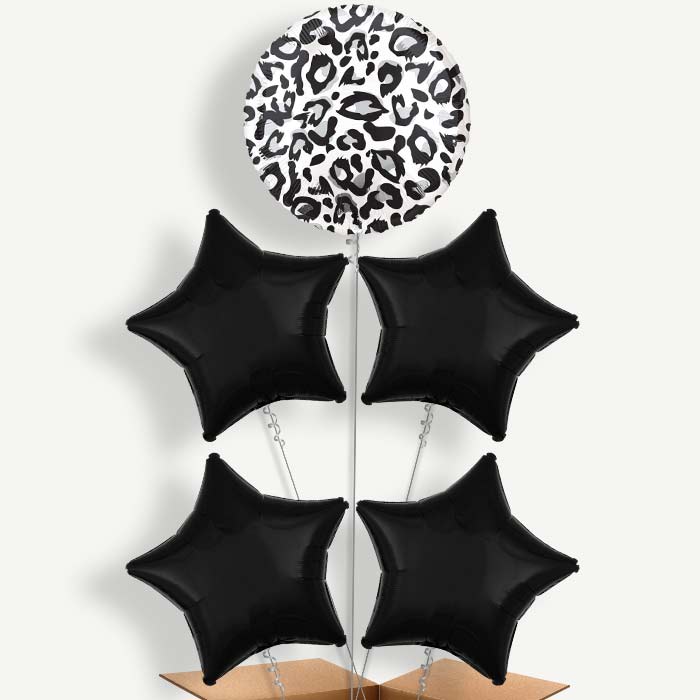 Snow Leopard Print Helium Balloon Cluster  | Party Save Smile