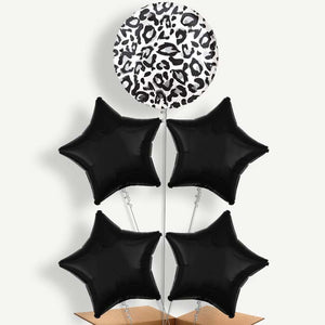 Snow Leopard Print 5 Helium Balloon Cluster