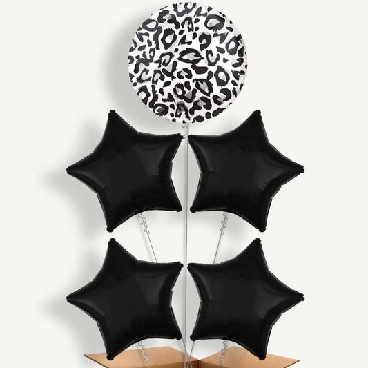 Snow Leopard Print Helium Balloon Cluster  | Party Save Smile