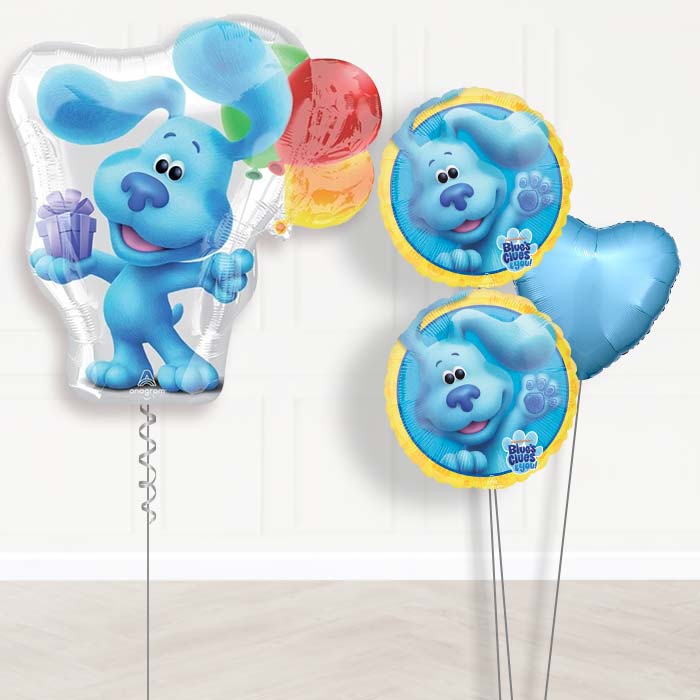 Blues Clues Helium Balloon Bouquet Delivered-Giant Balloon + 2 Themed Balloons + 1 Plain Balloon 