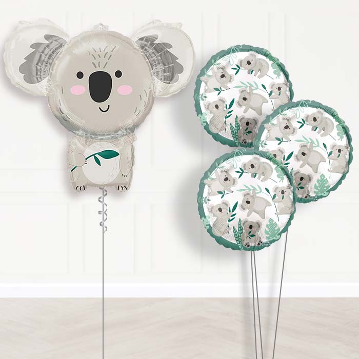 Koala Inflated Helium Balloons Delivered - Themed Bouquet | Party Save Smile