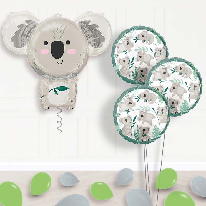 Koala Inflated Helium Balloons Delivered - Themed Bouquet and Latex | Party Save Smile