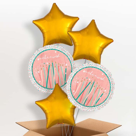 Happy Cake Day Birthday Helium Balloon in a Box - 5 Balloons | Party Save Smile