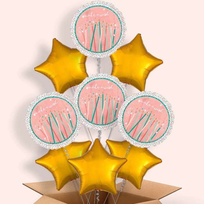 Happy Cake Day Birthday Helium Balloon in a Box - 9 Balloons | Party Save Smile