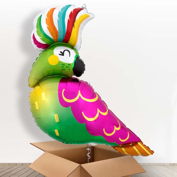 Tropical Parrot Helium Balloon in a Box - 1 x Giant Balloon | Party Save Smile