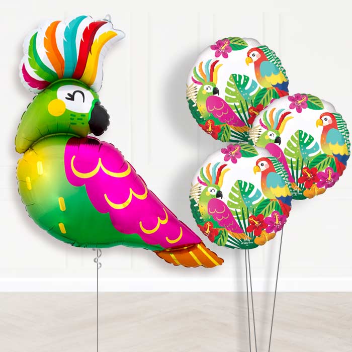 Tropical Parrot Balloon Bouquet Delivery