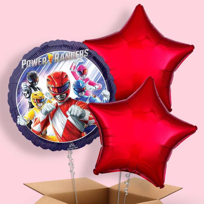 Power Ranger Helium Balloon in a Box - 3 Balloons | Party Save Smile
