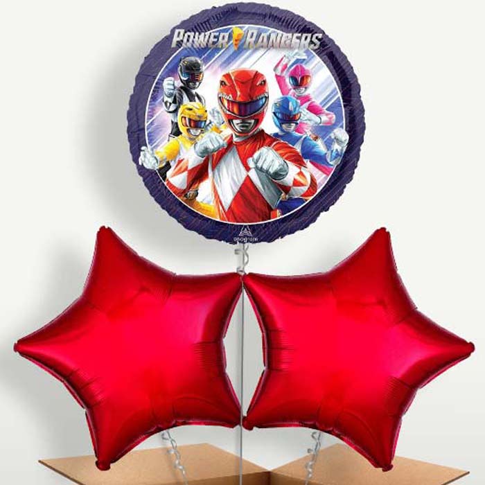 Power Ranger Trio Balloon Bunch inflated with Helium | Party Save Smile