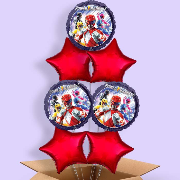 Power Ranger Helium Balloon in a Box - 7 Balloons | Party Save Smile