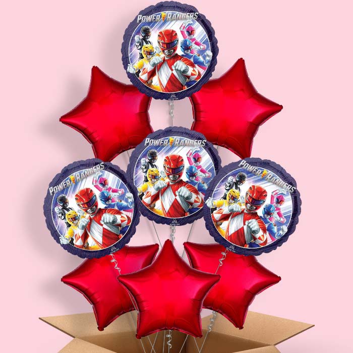 Power Ranger Helium Balloon in a Box - 9 Balloons | Party Save Smile