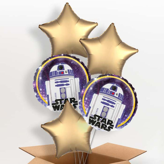 Star Wars R2D2 Helium Balloons in a Box - 5 Balloon | Party Save Smile