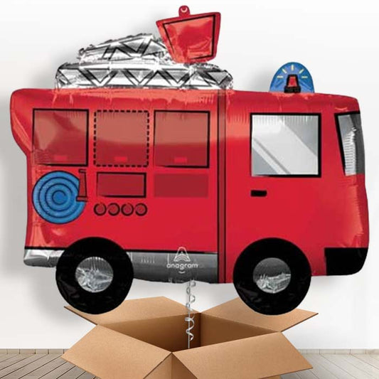 Fire Engine Helium Balloon In a Box - Giant Balloon | Party Save Smile