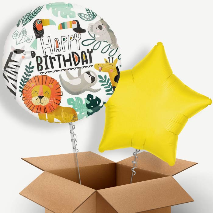 Get Wild Safari Helium Balloon Duo | Party Save Smile
