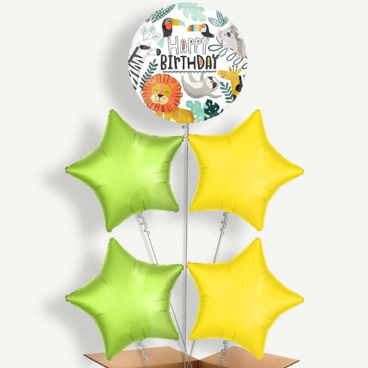 Get Wild Safari Balloon Cluster Inflated with Helium | Party Save Smile