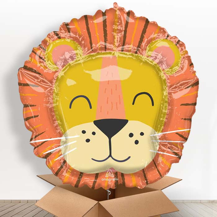 Get Wild Lion Head Helium Balloon in a Box - Giant Balloon | Party Save Smile