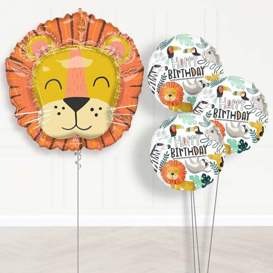 Get Wild Lion Head Balloon Bouquet Delivery - Themed Bouquet | Party Save Smile