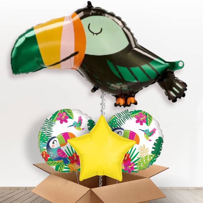 Get Wild Toucan Helium Balloon in a Box-1 x Giant Balloon and 2 Themed Balloons and 1 Plain Balloon 