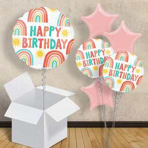 Boho Birthday Helium Balloons in a Box
