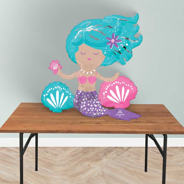 Shimmering Mermaid Sitter Balloon Package Delivered - Sitter Balloon | Party Save Smile
