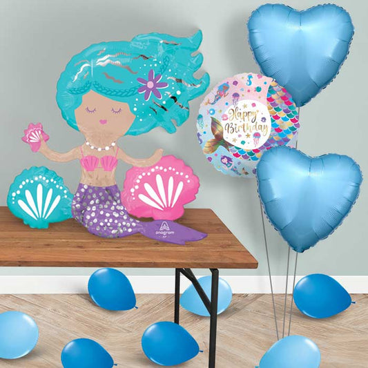Shimmering Mermaid Sitter Balloon Package Delivered - Sitter Package | Party Save Smile