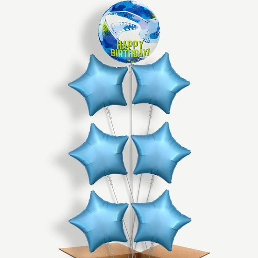 Shark Birthday Helium Balloon Arrangement | Party Save Smile