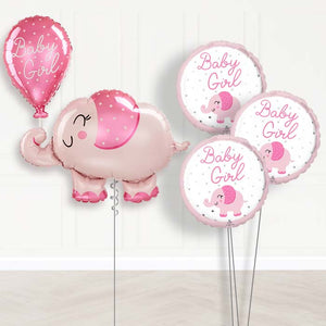 Giant Baby Girl Pink Elephant Shaped Balloon Bouquet