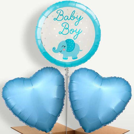 Baby Boy Elephant Bunch of Balloons inflated with Helium | Party Save Smile