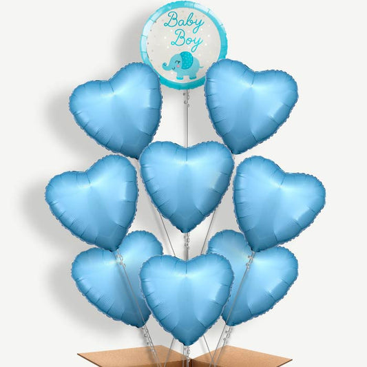 Baby Boy Elephant Balloon Bundle Inflated with Helium | Party Save Smile