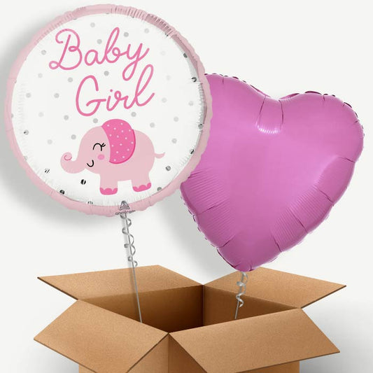 Baby Girl Elephant Helium Balloon Two | Party Save Smile