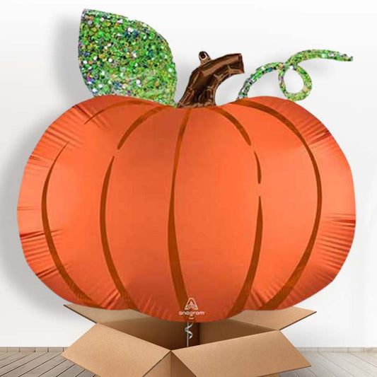 Giant Pumpkin Helium Balloons in a Box Gift - Giant Balloon | Party Save Smile