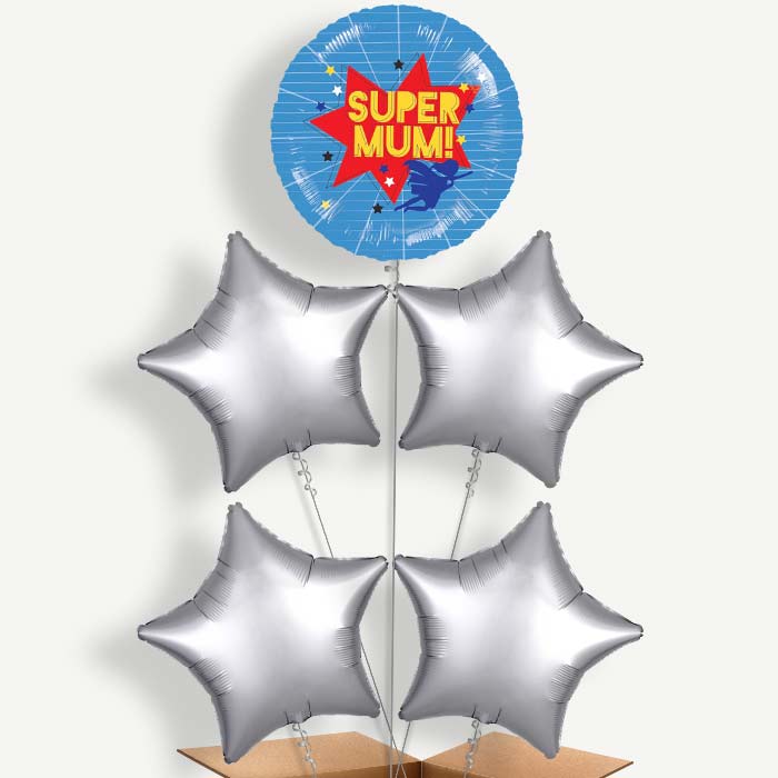 Super Mum Helium Balloon Cluster  | Party Save Smile