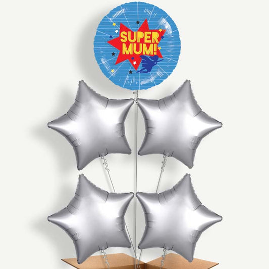 Super Mum Helium Balloon Cluster  | Party Save Smile