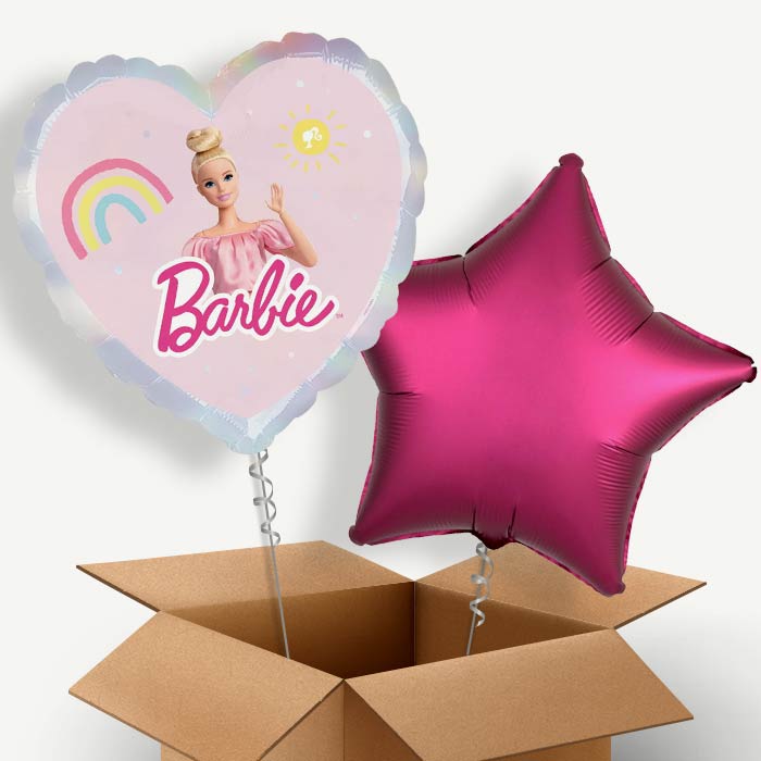 Pink Heart Barbie Helium Balloon Couple | Party Save Smile