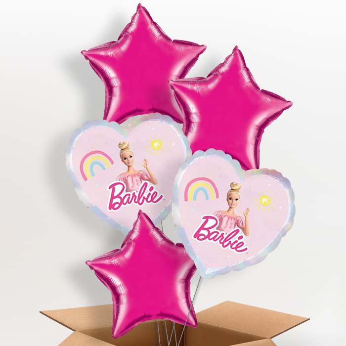 Pink Heart Barbie Helium Balloon in a Box - 5 Balloon | Party Save Smile