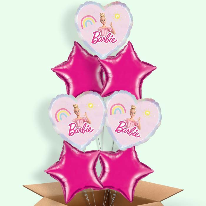 Pink Heart Barbie Helium Balloon in a Box - 7 Balloon | Party Save Smile