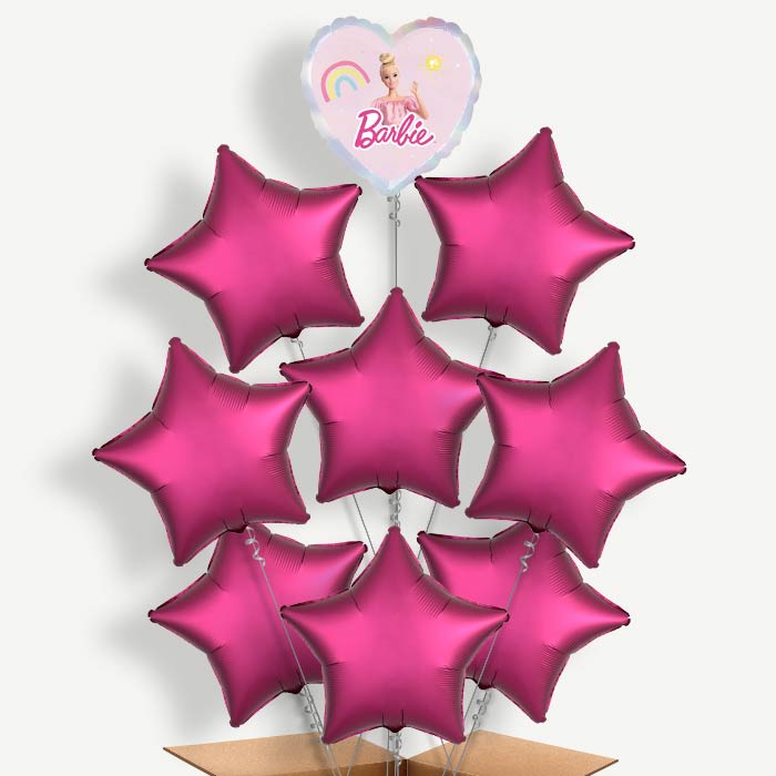 Pink Heart Barbie Balloon Bundle Inflated with Helium | Party Save Smile