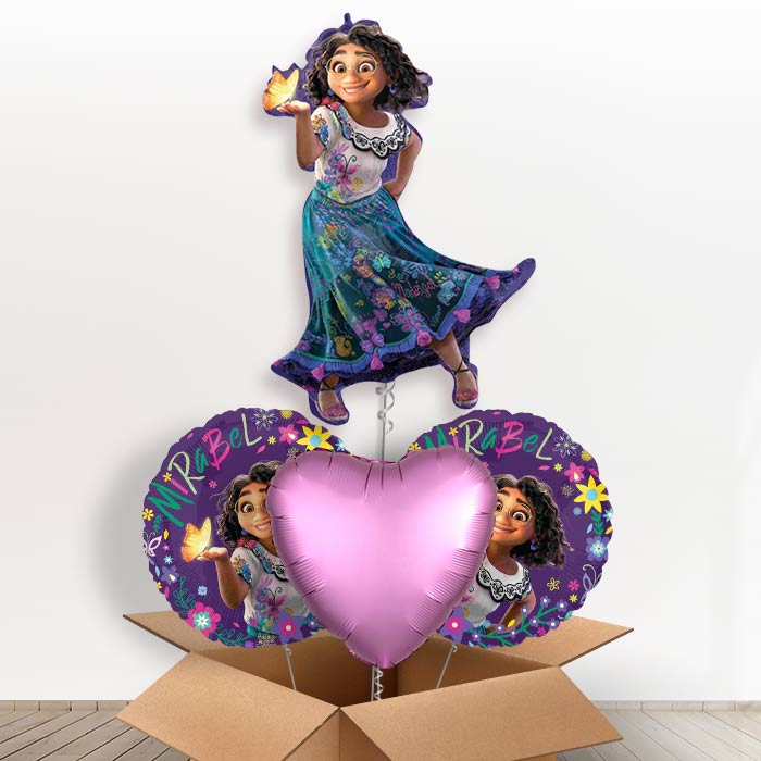 Giant Mirabel Encanto Birthday Helium Balloon in a Box-1 x Giant Balloon and 2 Themed Balloons and 1 Plain Balloon 