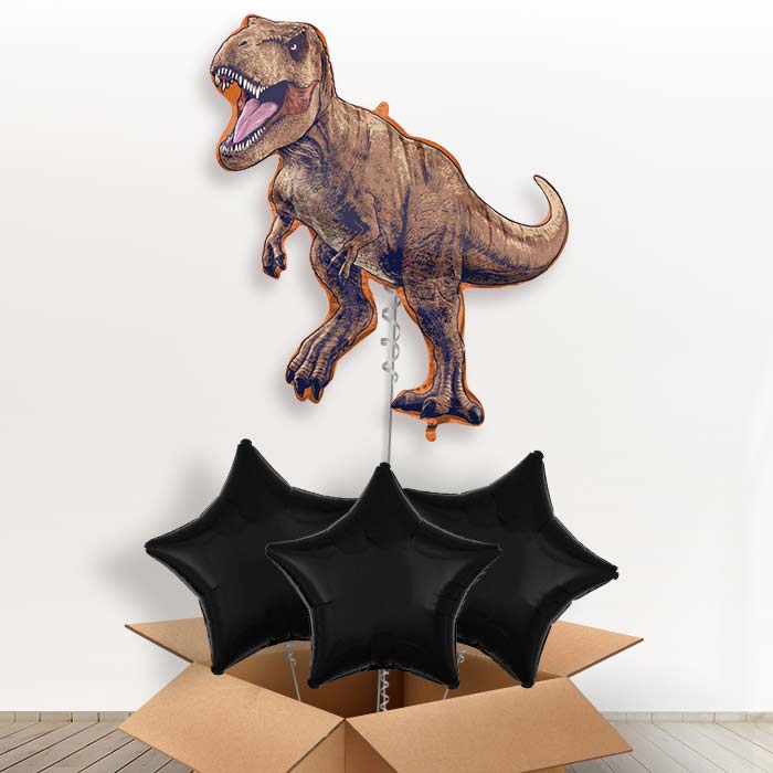 Jurassic World Dominion Giant Helium Balloon in a Box - with 3 Plain Balloons | Party Save Smile